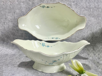 Bát đựng gà cúng vẽ hoa đào xanh