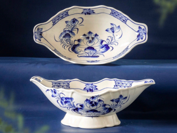 Bát đựng gà cúng vẽ hoa sen xanh