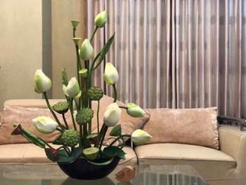 Bát thả hoa ban thần tài đường kính 19cm kèm chân đế