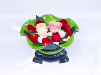 Bát thả hoa ban thần tài đường kính 23cm kèm chân đế