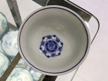 Bát thờ men lam Hoa Sen miệng loe