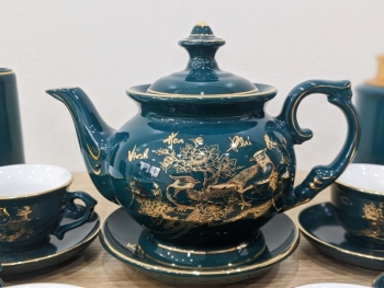 Bộ ấm trà Bát Tràng men xanh cổ vịt Vinh hoa Phú Quý