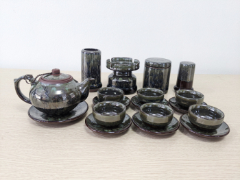 Bộ ấm trà tử sa Lục Thạch nghệ nhân Bát Tràng cao cấp