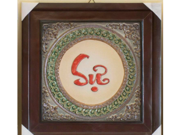 Tranh chữ sứ đắp nổi Vạn Sự Thành