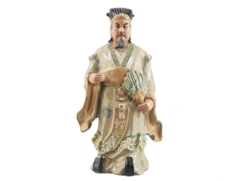 Tượng sứ Khổng Minh Gia Cát Lượng men rạn cao 80cm